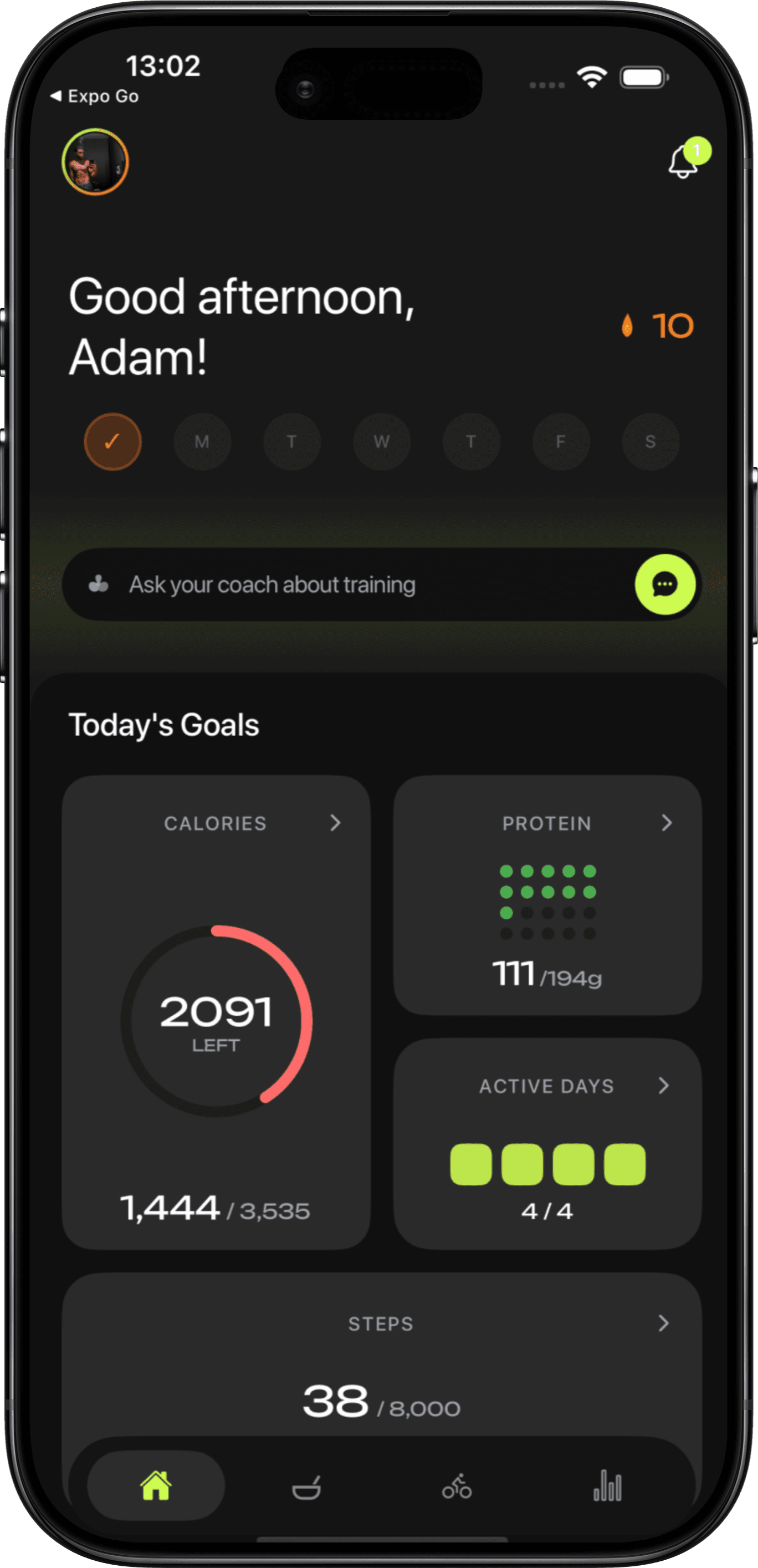 Helthy app home screen on iPhone