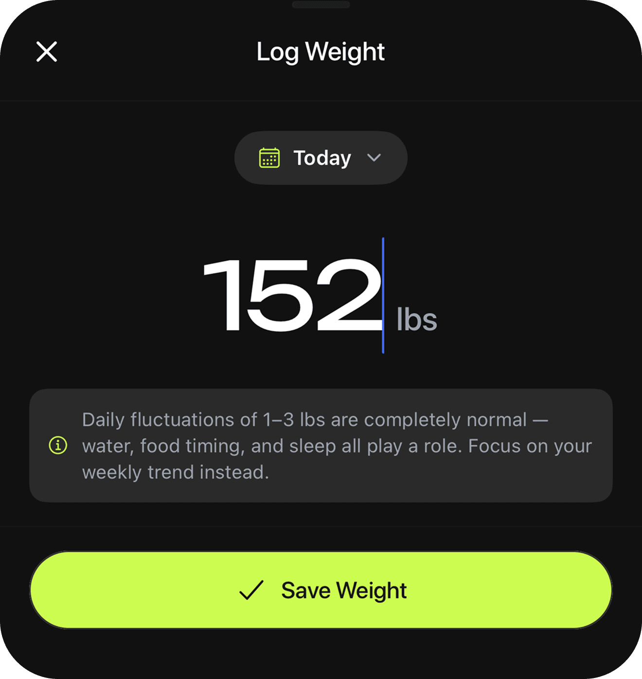 Weight logging